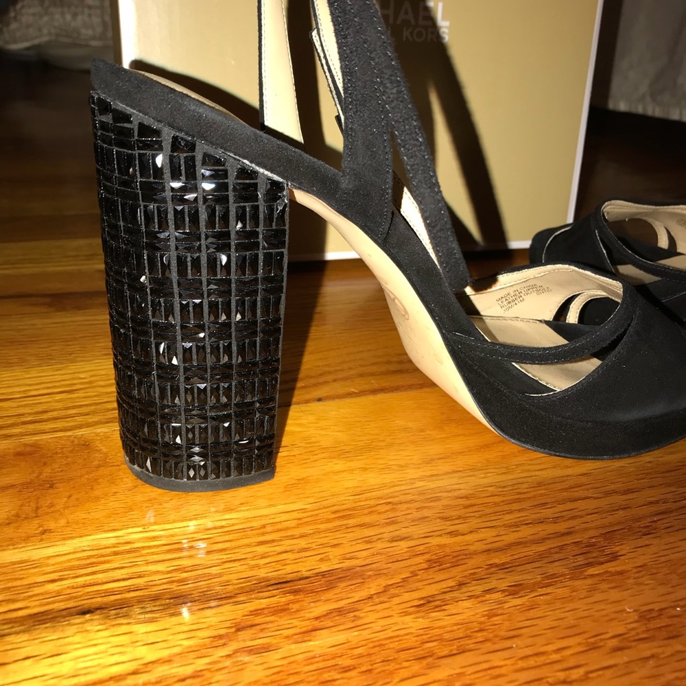 Platform Suede Block Heels - image 4